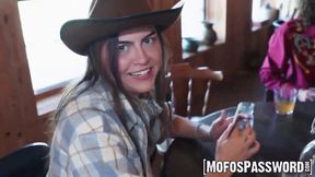 Horny Claire Black and Bailey Blaze indulge in a public foursome fucking