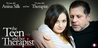 55 year old therapist is fucking 18 year old Anina Silk in his office because she craves it so!