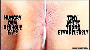 Hungry BBW Asshole Eats Tiny Thong Effortlessly 1920x1080 MP4