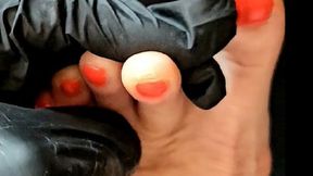 TOE Stretching and Toe Play Cose Up