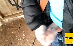 German Stud Public Park Jerk And Cum