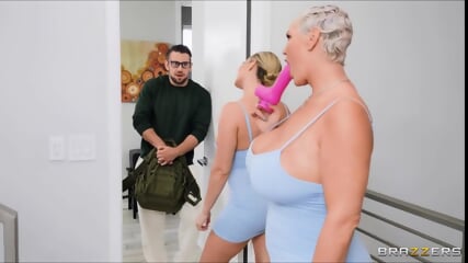 Two famous porn stars in a steamy scene