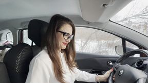 IRINA SECRETARY WINTER REVVING ON HIGH HEELS IN TIGHTS AND WHITE PANTIES (full video 21 min) 01