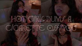 HOT PARTY GIRL BUMS A CIGARETTE OFF YOU