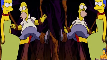 shamanic trip MARGE ballbusting HOMER SIMPSON hard kick in the balls
