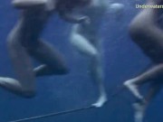 3 Hot Girls swim and have fun in the sea