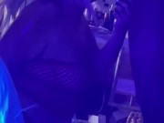 *ENDLESS THROAT* Watch CHLOE BLACC throat this big black dick in the black light!!