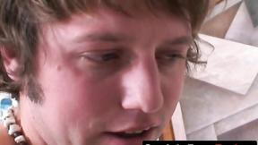 ”Spitroasted cutie pushing straight cocks to their limit”