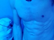 Shredded big dick twitch streamer pulls out his dick