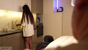 I'_M NOT SURPRISED ANYMORE WHEN MY STEPFATHER DOESN'_T LET ME DO THE CLEANING, HE FUCKS ME WHILE I WASH THE DISHES (FULL)