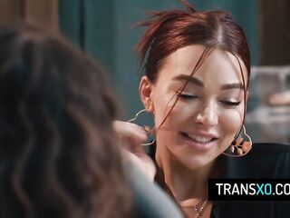 Hot Shemale Waitress Fucks Her Old Bestie During After Hour