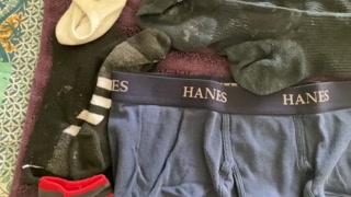 Rips underwear off to get to his cock