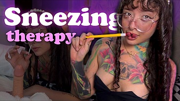 Hot doctor gives you sneezing therapy.