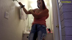 vicky vixxx totally needs to pee but the bathroom is locked