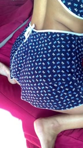 Sitting on the console to tease my husband