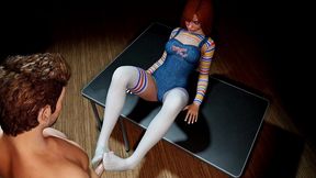 long socks footjob with gender bender chucky