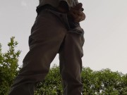 Quick outdoor jerkoff while having a cigarette