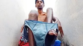 Rajesh Masturbating Dick On The Stairs And Cumming In Glass