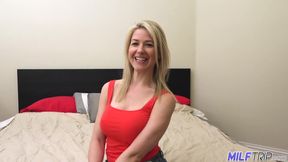 Athletic blonde MILF Kit Mercer drains cock