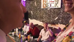 Milf's get it on in a wild DP sex party