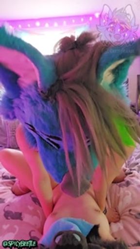 Transgender Furry In Pink Lingerie Roughly Fucks Alien Fursuiter!
