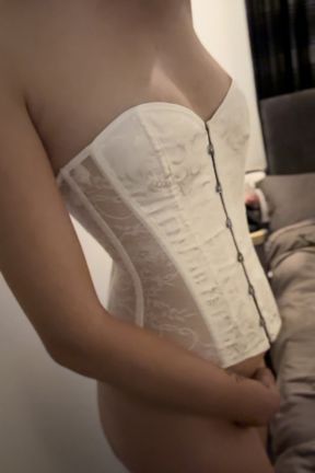 White lace corset