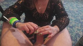 Playing with my subs foreskin