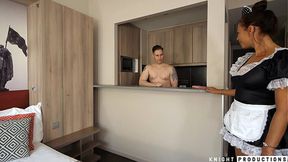 Latina MILF Maid Olivia Del Rio Cleans Room and Gets Assfucked