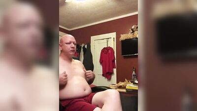Perverted gay bloke is having fun in front of the cam
