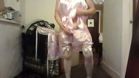 satin sissy wank