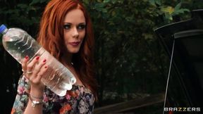 Stranded Redhead Ella Hughes Gets Her Ass Fixed by Chris Diamond with Savage Outdoor Anal Sex!