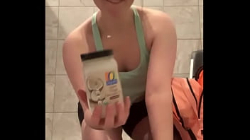 Fucking my dildo at the gym