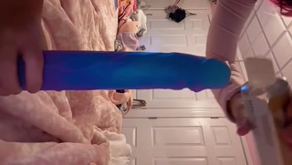 FACIAL REACTION SQUIRTING FROM HUGE DILDO