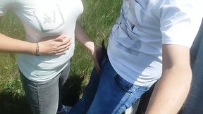 During our trip &mdash;  she orally pleases my stepdad before riding me beside the car