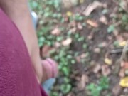 Taking a piss outdoors in denim