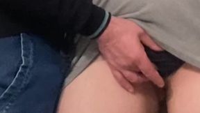Hairy Pussy Fingered by Stranger in Crowded Subway