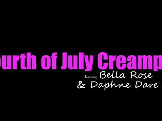 Cock Hungry Bella Rose steals Daphne Dare&#039;s new friend&#039;s Cock for 4th of July Creampie