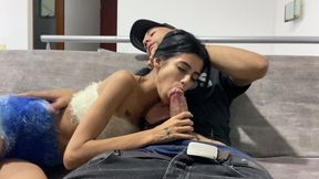 This cute hot girl is looking for me in the living room so I can fuck her on the furniture in my house.