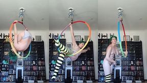 femdom aerial hoop catch you watching me and punish you telling you to splosh with food
