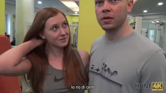 Passionate gym sex with a redhead after a spontaneous withdrawal