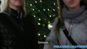 PublicPorn Two stepsisters fuck two big cocks for Xmas