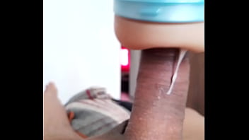 Fleshlight session, cumming, extreme closeup. November 27, 2023.