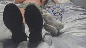Chrissy and Dan foot play