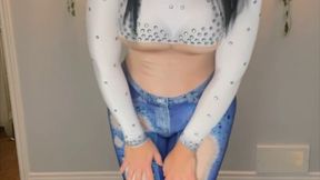 TS VIPER WICKY BODYSUIT SPANDEX JEANS BIG BOOBS BIG LIPS BIG THIGHS HIGH HEEL FETISH BIMBO SMOKING 120 MM BIG CUM