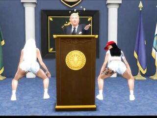 Nicki and Cardi B threesome for America