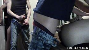 ”Queue for the gay butt”