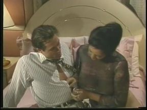 Business man with a huge rod gets sucked by two whores and fucks their cunts