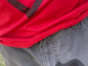 (Very risky) Piss in pants near highway (Public)