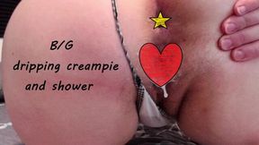 B/G - Dripping Creampie and Shower