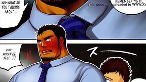 Mature Boss Moritake Takes Control: Bara Manga-Inspired Scene